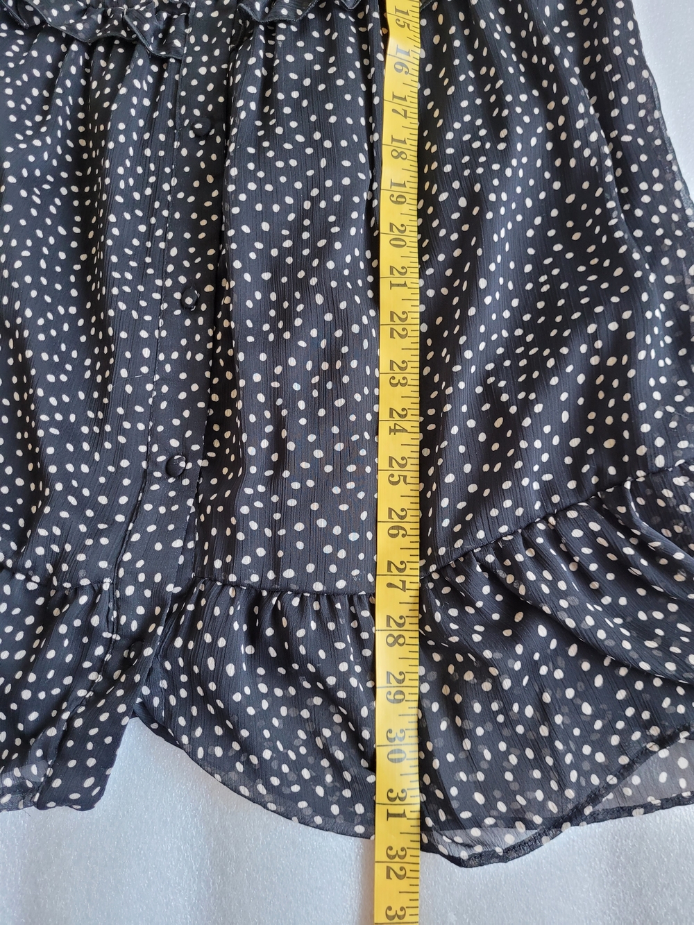 Zara Sheer Polka Dot Minidress With Ruffle Trim Black Cream Large - Picture 10 of 13